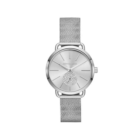 michael kors women's portia mesh bracelet watch silver|Michael Kors Silver.